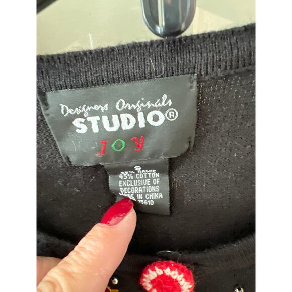 Designer Original Studio size small cardigan Christmas sweater - Picture 2 of 3